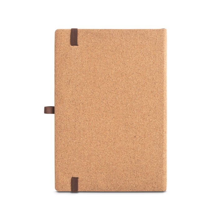 Caderno A5 de capa dura em folha de bambu e cortiça com folhas pautadas - Imagem 3