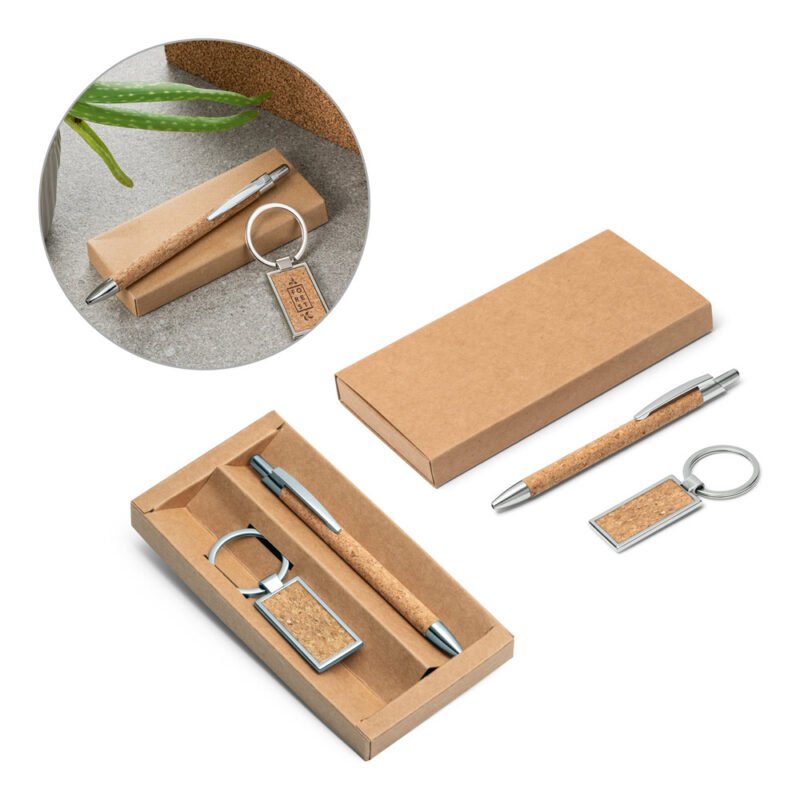 Kit esferográfica e chaveiro