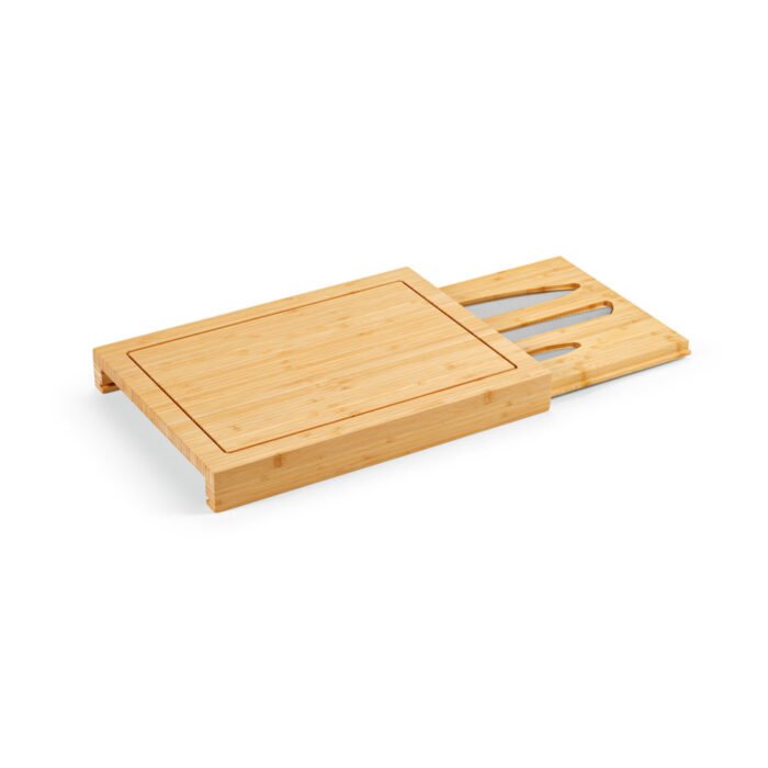 Conjunto de tábuas em bambu com 3 facas inclusas - Imagem 7