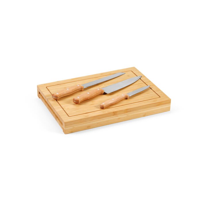 Conjunto de tábuas em bambu com 3 facas inclusas - Imagem 5