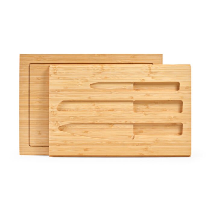Conjunto de tábuas em bambu com 3 facas inclusas - Imagem 4