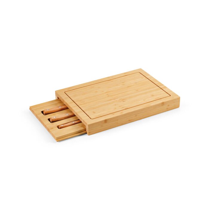 Conjunto de tábuas em bambu com 3 facas inclusas - Imagem 8