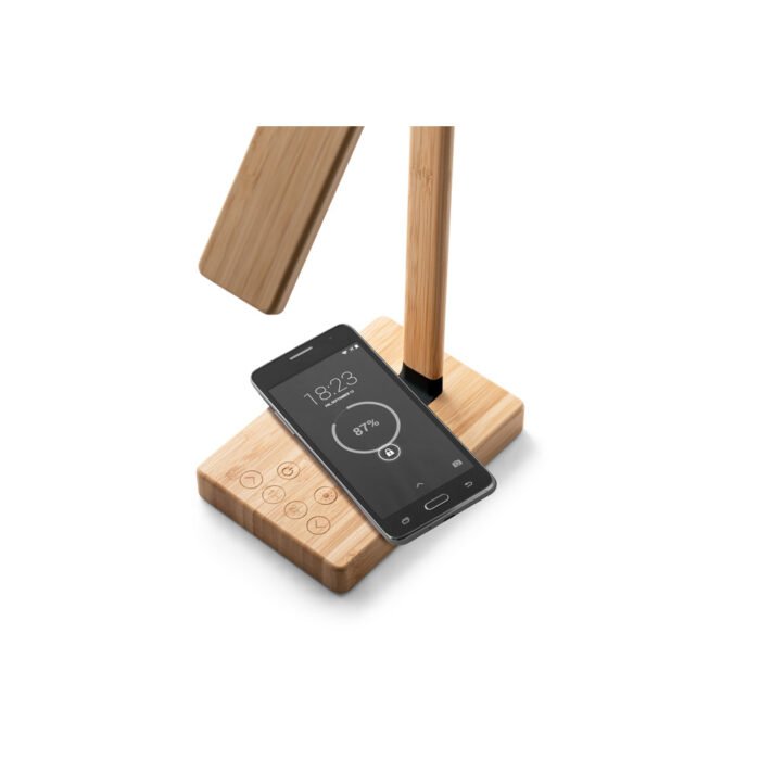 Luminária em bambu com carregador wireless - Imagem 5