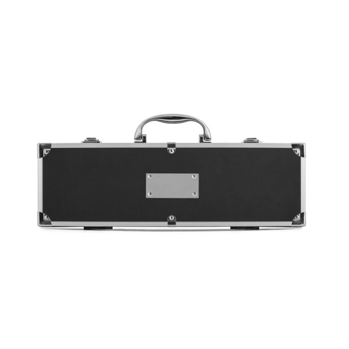 Kit churrasco em estojo de alumínio com 5 utensílios em aço inox e alumínio - Imagem 4