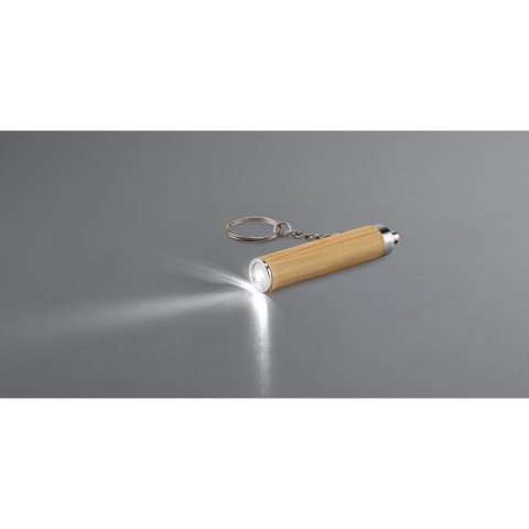 Chaveiro em bambu e ABS com lanterna LED - Imagem 3