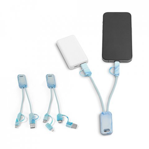 abo USB super-rápido 6 em 1 em PET 100% reciclado, permite a transferência de dados